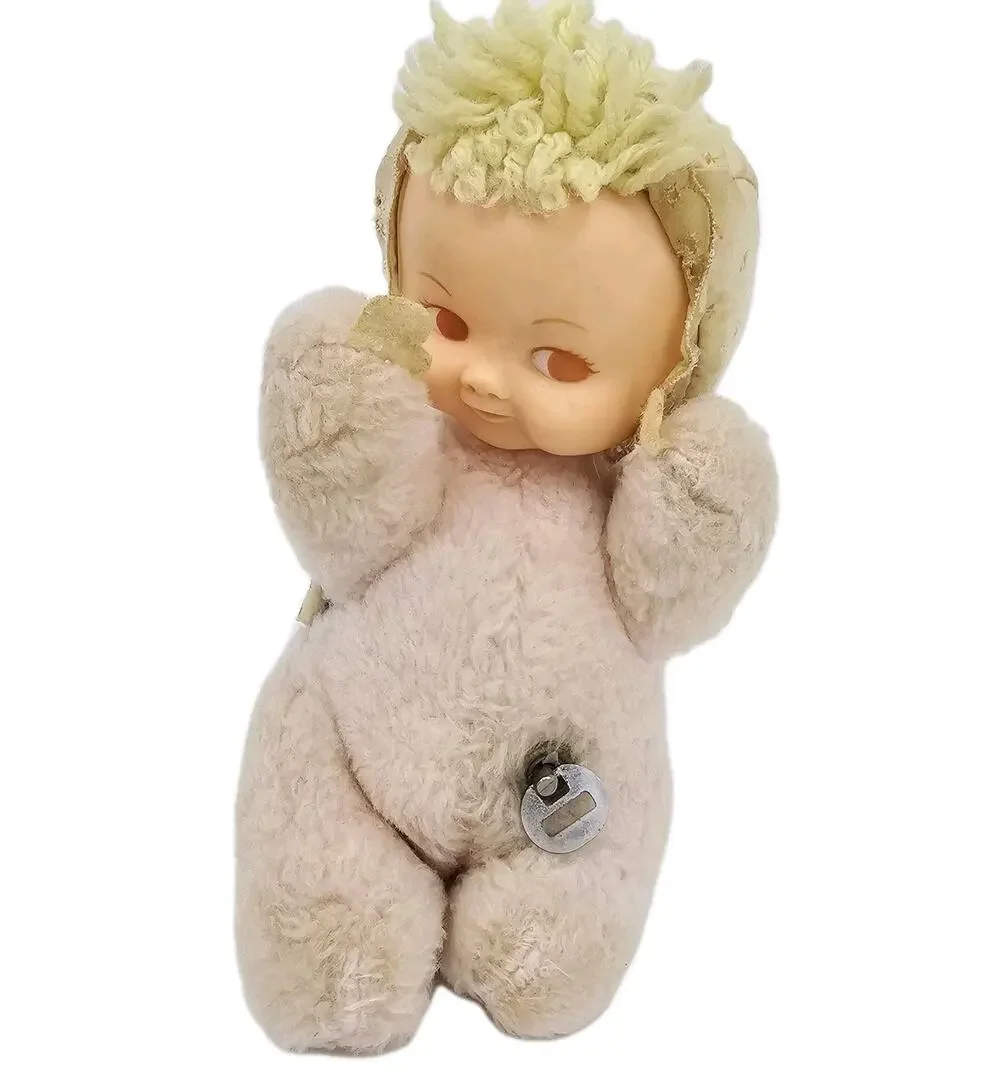 Vintage 1979 Eden Waggie Musical Pink Baby Doll Plush Toy Wind Up Music WORKING
